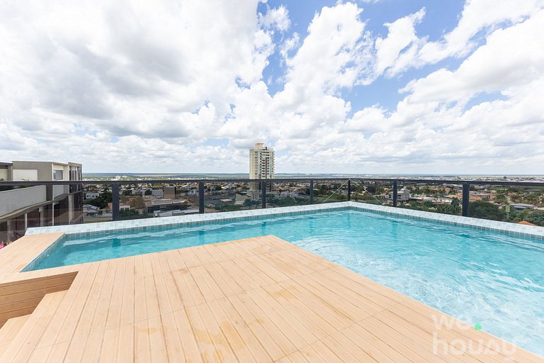 Estúdios Modernos no Empíria - com Vista, Piscina e Academia