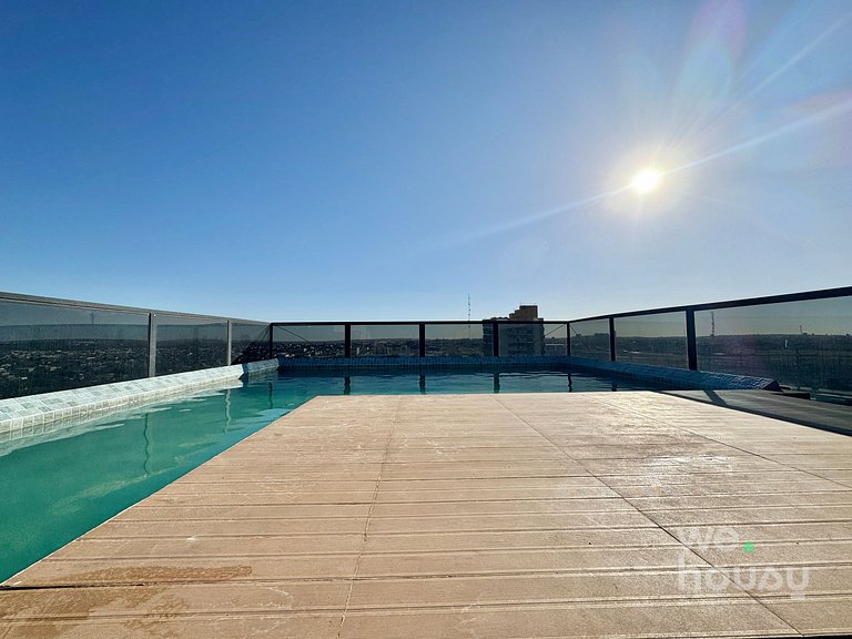 Estúdios Modernos no Empíria - com Vista, Piscina e Academia